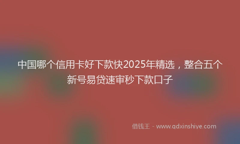 中国哪个信用卡好下款快2025年精选，整合五个新号易贷速审秒下款口子