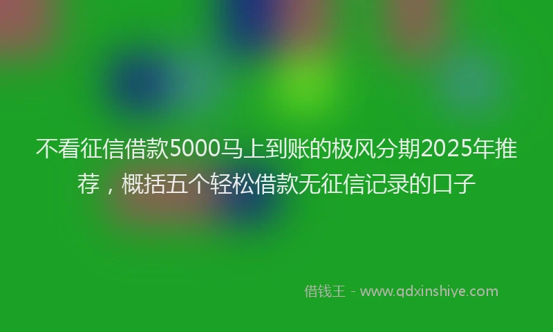 不看征信借款5000马上到账的极风分期2025年推荐，概括五个轻松借款无征信记录的口子