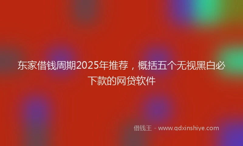 东家借钱周期2025年推荐，概括五个无视黑白必下款的网贷软件
