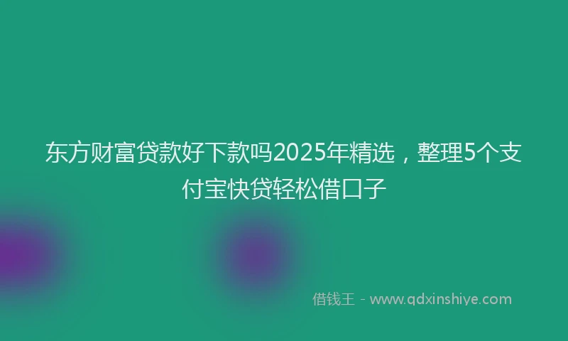 东方财富贷款好下款吗2025年精选，整理5个支付宝快贷轻松借口子