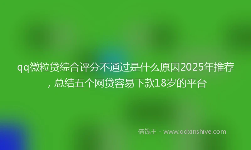 qq微粒贷综合评分不通过是什么原因2025年推荐，总结五个网贷容易下款18岁的平台