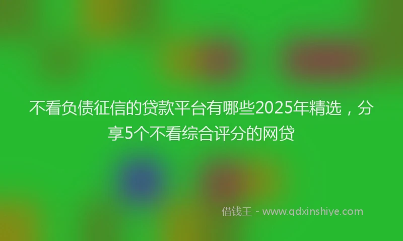 不看负债征信的贷款平台有哪些2025年精选，分享5个不看综合评分的网贷