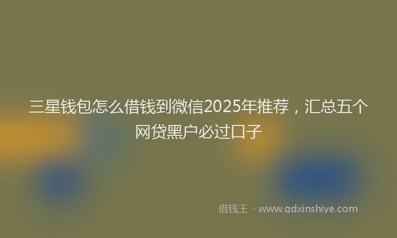 三星钱包怎么借钱到微信2025年推荐，汇总五个网贷黑户必过口子