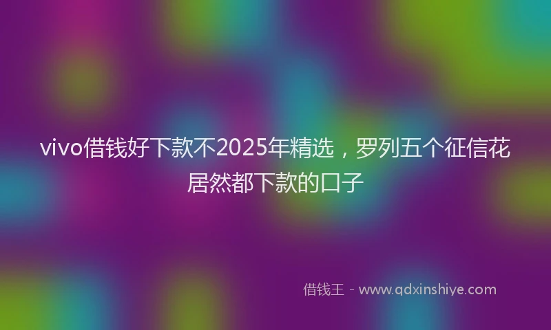 vivo借钱好下款不2025年精选，罗列五个征信花居然都下款的口子