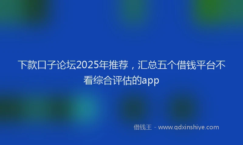 下款口子论坛2025年推荐，汇总五个借钱平台不看综合评估的app