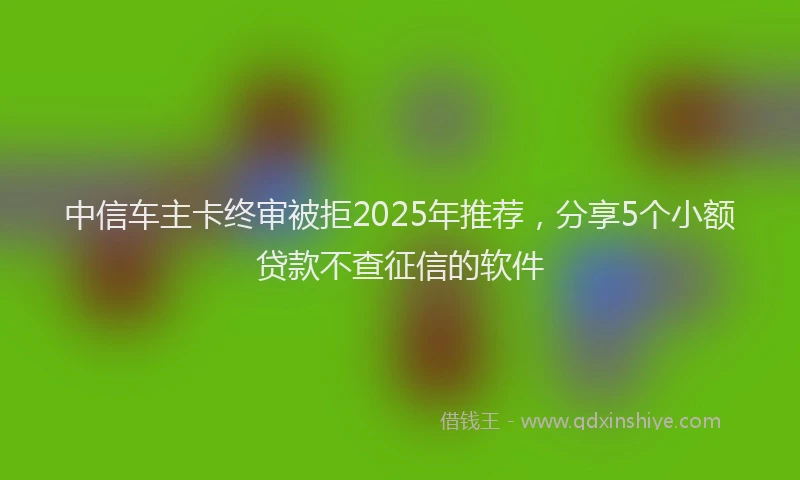 中信车主卡终审被拒2025年推荐，分享5个小额贷款不查征信的软件