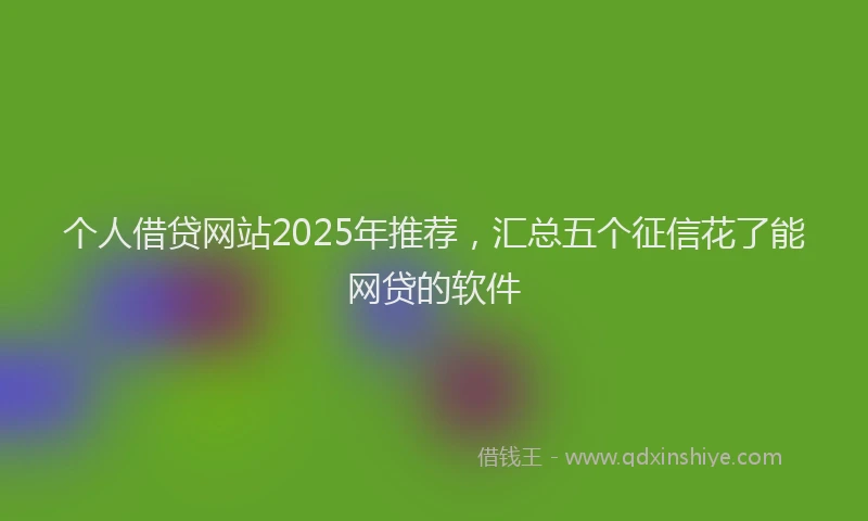 个人借贷网站2025年推荐，汇总五个征信花了能网贷的软件