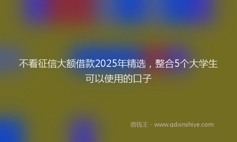 不看征信大额借款2025年精选，整合5个大学生可以使用的口子