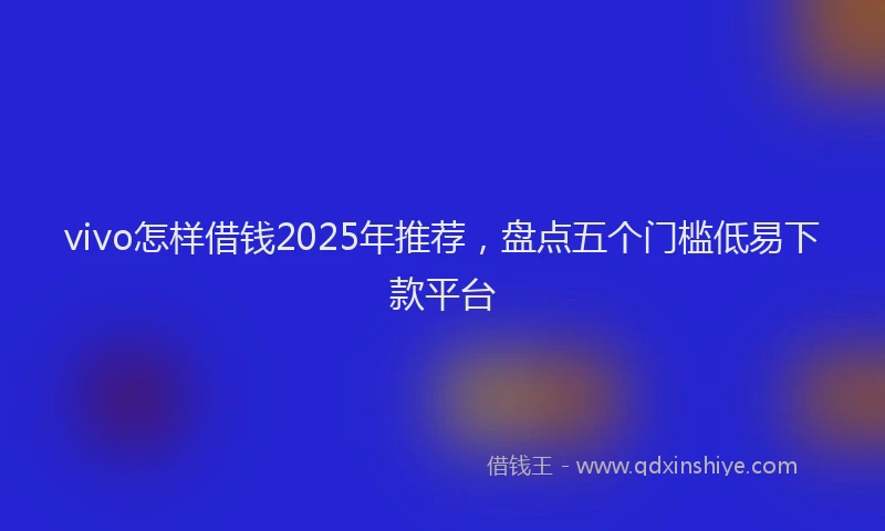 vivo怎样借钱2025年推荐，盘点五个门槛低易下款平台