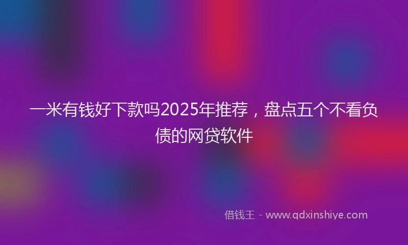 一米有钱好下款吗2025年推荐，盘点五个不看负债的网贷软件