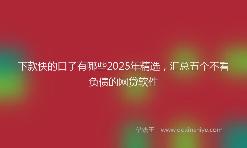 下款快的口子有哪些2025年精选，汇总五个不看负债的网贷软件