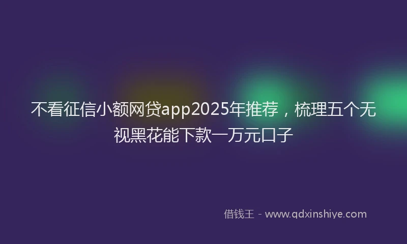 不看征信小额网贷app2025年推荐，梳理五个无视黑花能下款一万元口子