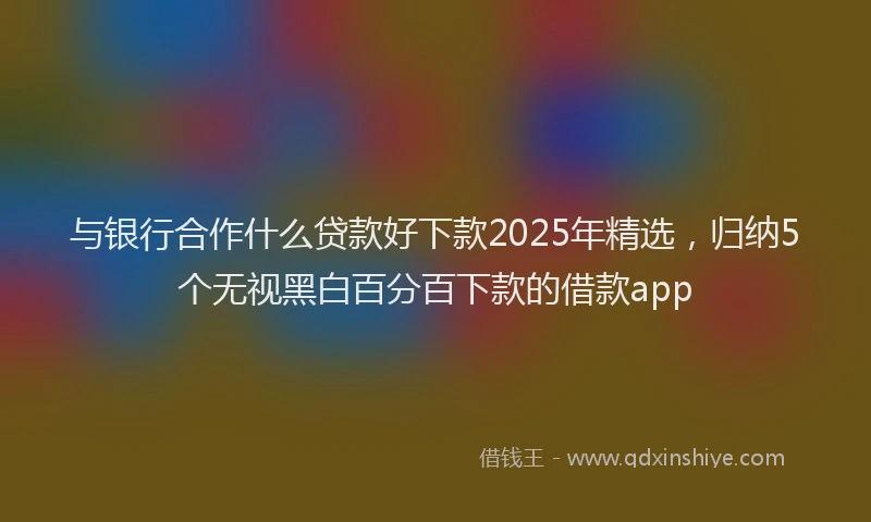 与银行合作什么贷款好下款2025年精选，归纳5个无视黑白百分百下款的借款app