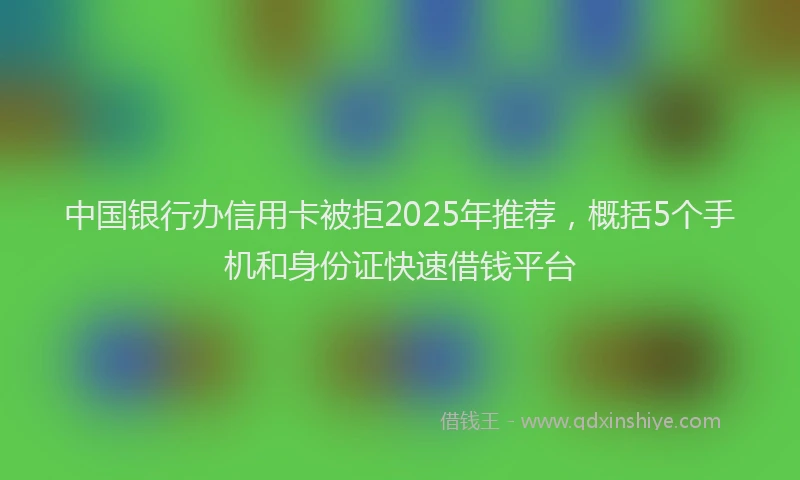 中国银行办信用卡被拒2025年推荐，概括5个手机和身份证快速借钱平台