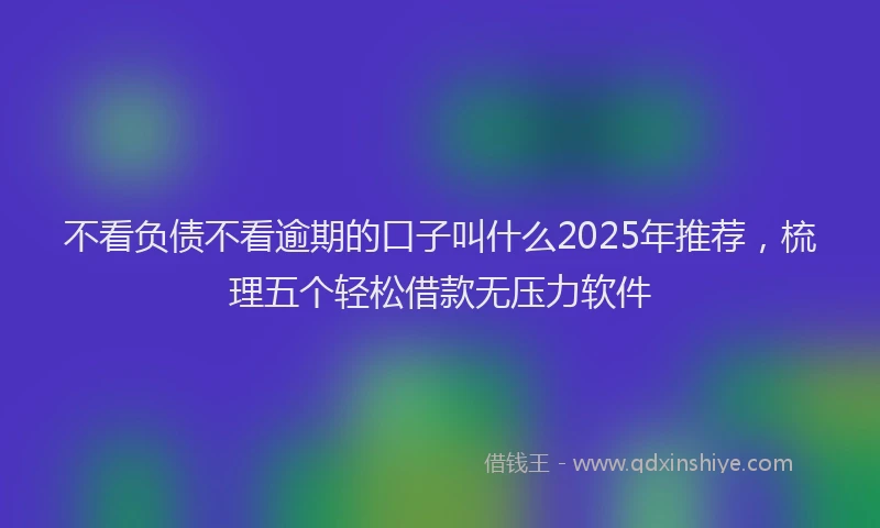 不看负债不看逾期的口子叫什么2025年推荐，梳理五个轻松借款无压力软件