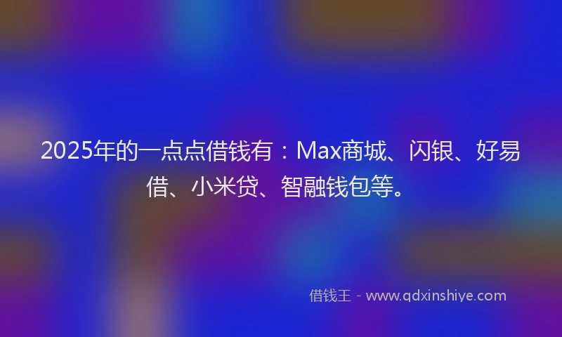 2025年的一点点借钱有：Max商城、闪银、好易借、小米贷、智融钱包等。