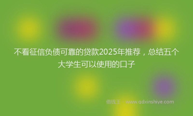不看征信负债可靠的贷款2025年推荐，总结五个大学生可以使用的口子