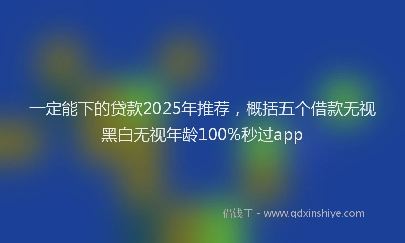 一定能下的贷款2025年推荐，概括五个借款无视黑白无视年龄100%秒过app