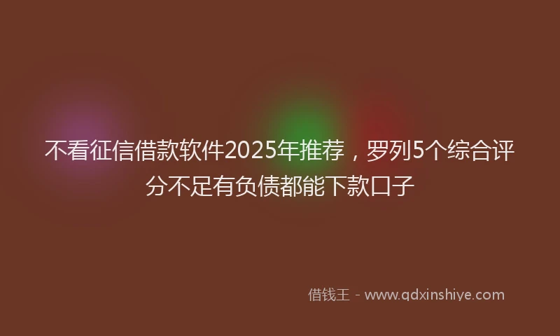 不看征信借款软件2025年推荐，罗列5个综合评分不足有负债都能下款口子
