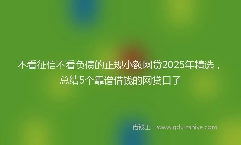 不看征信不看负债的正规小额网贷2025年精选，总结5个靠谱借钱的网贷口子