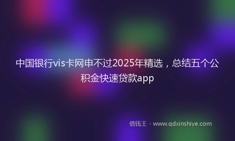 中国银行vis卡网申不过2025年精选，总结五个公积金快速贷款app