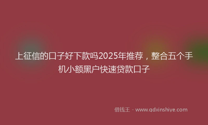 上征信的口子好下款吗2025年推荐，整合五个手机小额黑户快速贷款口子