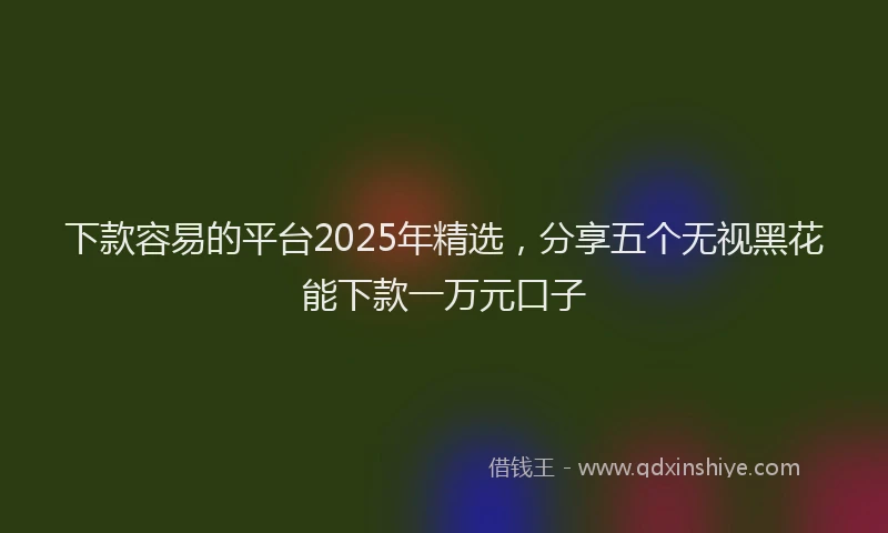 下款容易的平台2025年精选，分享五个无视黑花能下款一万元口子