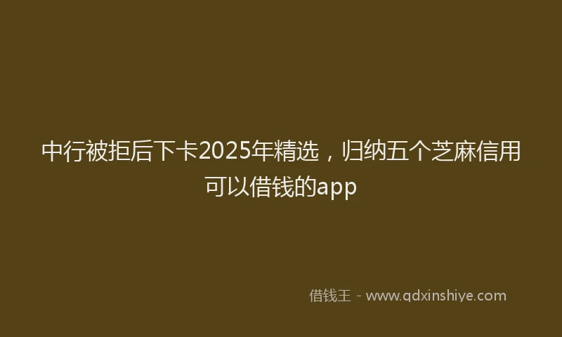 中行被拒后下卡2025年精选，归纳五个芝麻信用可以借钱的app