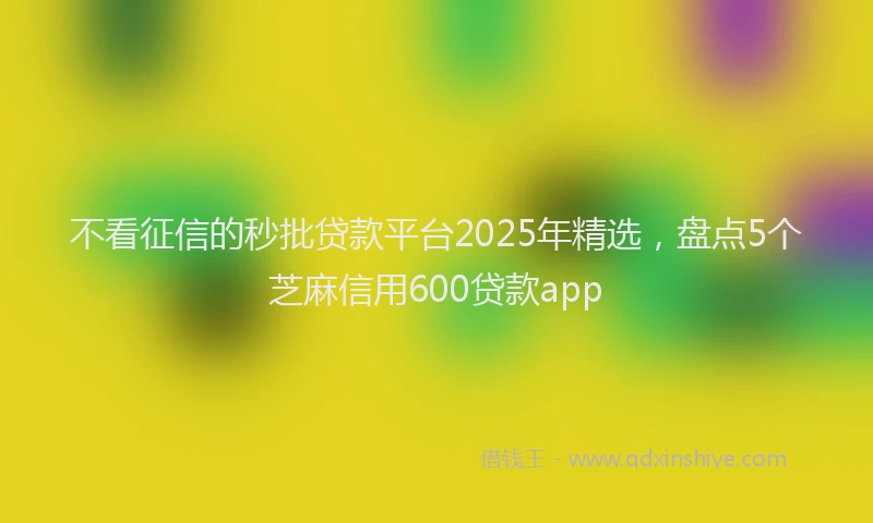 不看征信的秒批贷款平台2025年精选，盘点5个芝麻信用600贷款app