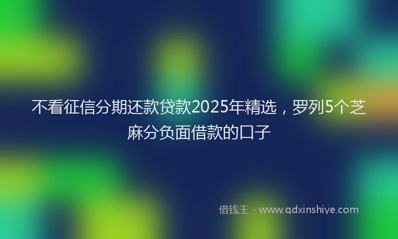 不看征信分期还款贷款2025年精选，罗列5个芝麻分负面借款的口子