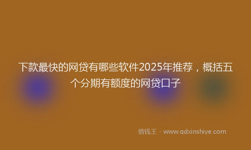 下款最快的网贷有哪些软件2025年推荐，概括五个分期有额度的网贷口子