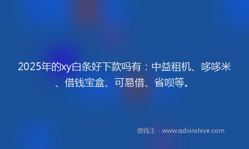 2025年的xy白条好下款吗有：中益租机、哆哆米、借钱宝盒、可易借、省呗等。