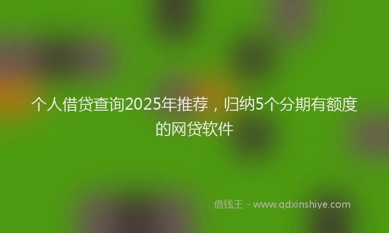 个人借贷查询2025年推荐，归纳5个分期有额度的网贷软件
