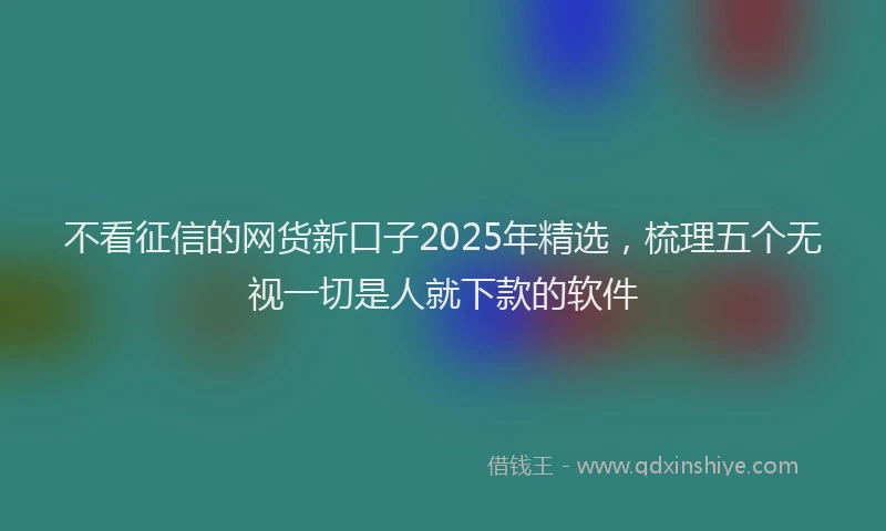 不看征信的网货新口子2025年精选，梳理五个无视一切是人就下款的软件