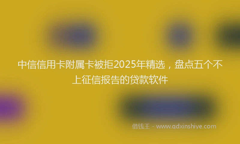 中信信用卡附属卡被拒2025年精选，盘点五个不上征信报告的贷款软件