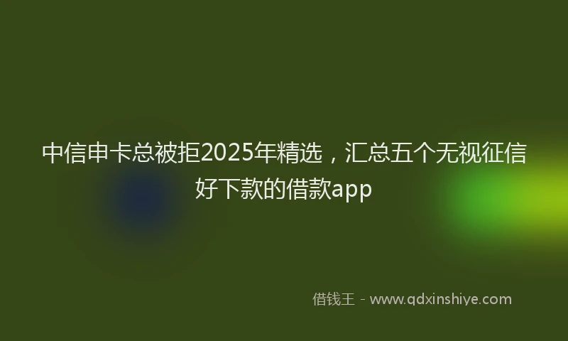 中信申卡总被拒2025年精选,汇总五个无视征信好下款的借款app