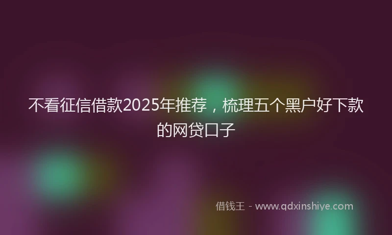 不看征信借款2025年推荐，梳理五个黑户好下款的网贷口子