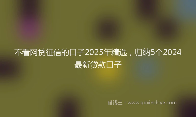 不看网贷征信的口子2025年精选，归纳5个2024最新贷款口子