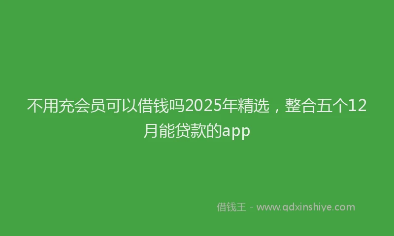 不用充会员可以借钱吗2025年精选，整合五个12月能贷款的app