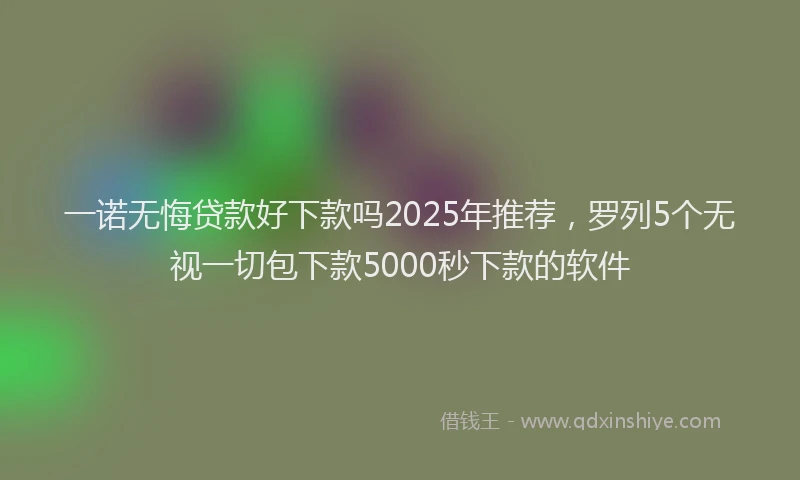 一诺无悔贷款好下款吗2025年推荐，罗列5个无视一切包下款5000秒下款的软件