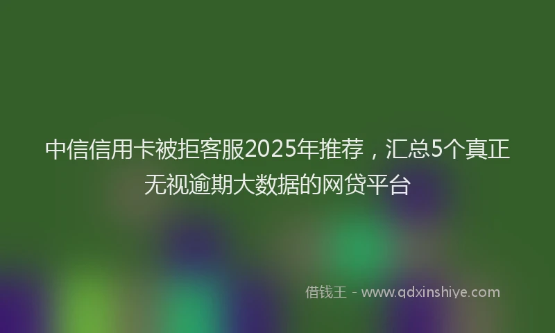 中信信用卡被拒客服2025年推荐，汇总5个真正无视逾期大数据的网贷平台