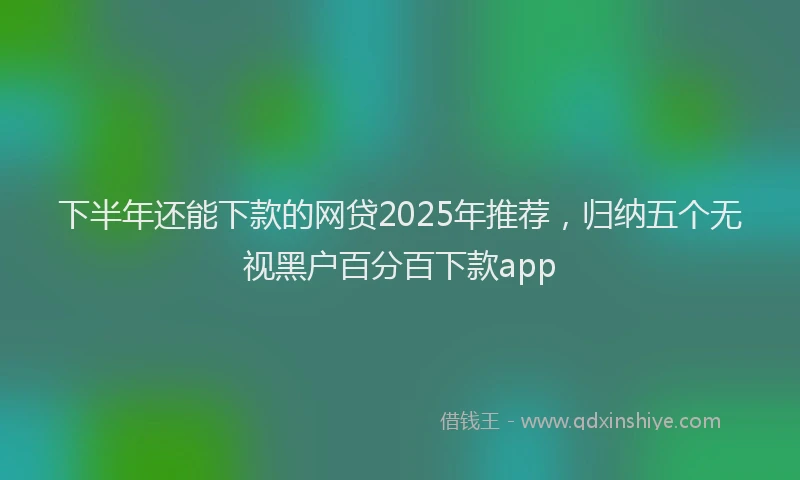 下半年还能下款的网贷2025年推荐，归纳五个无视黑户百分百下款app