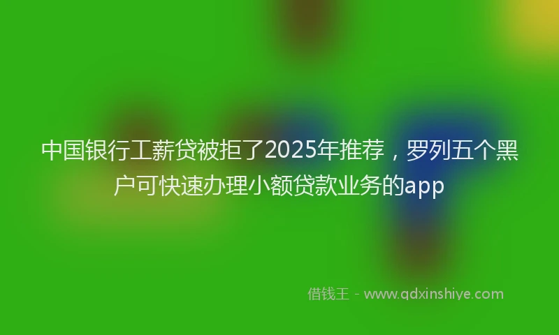 中国银行工薪贷被拒了2025年推荐，罗列五个黑户可快速办理小额贷款业务的app
