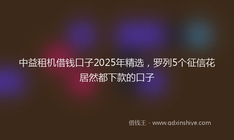 中益租机借钱口子2025年精选，罗列5个征信花居然都下款的口子