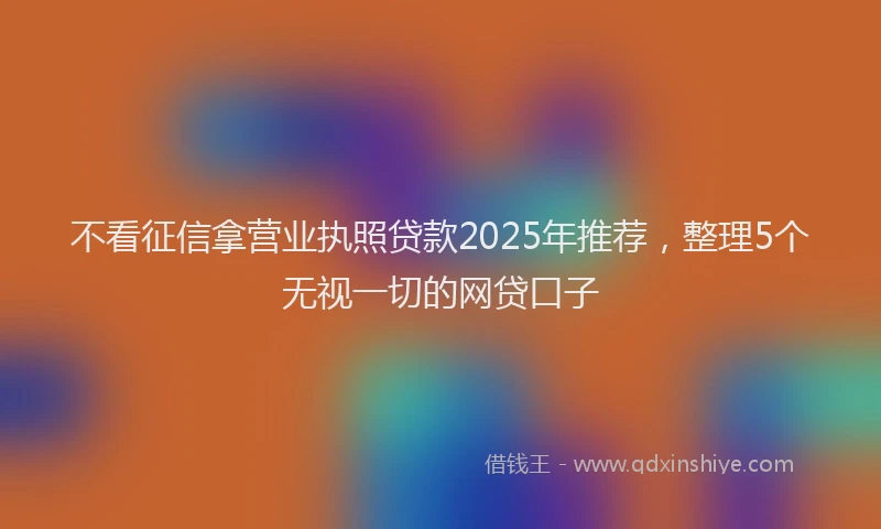不看征信拿营业执照贷款2025年推荐，整理5个无视一切的网贷口子