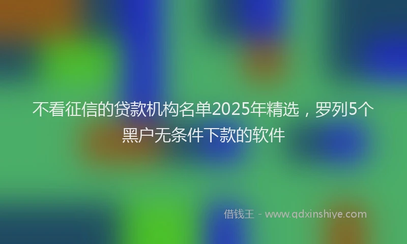 不看征信的贷款机构名单2025年精选，罗列5个黑户无条件下款的软件