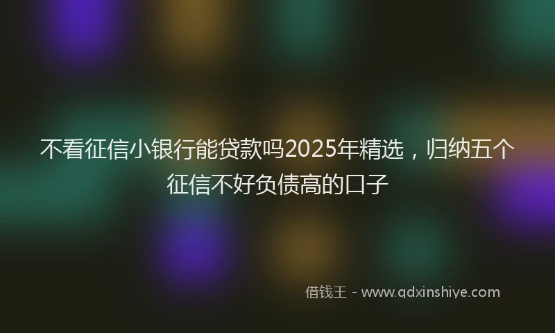 不看征信小银行能贷款吗2025年精选，归纳五个征信不好负债高的口子