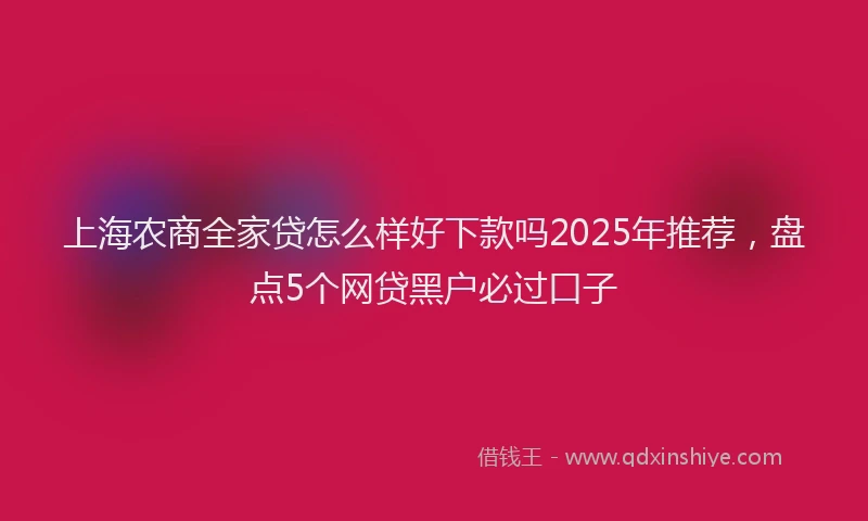上海农商全家贷怎么样好下款吗2025年推荐，盘点5个网贷黑户必过口子