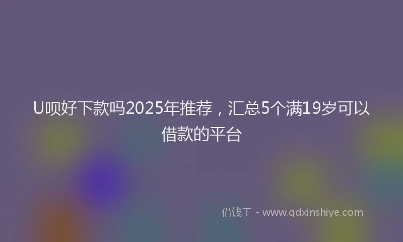 U呗好下款吗2025年推荐，汇总5个满19岁可以借款的平台