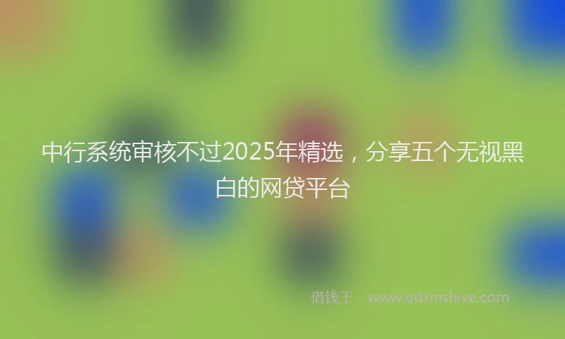 中行系统审核不过2025年精选，分享五个无视黑白的网贷平台